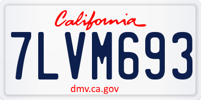 CA license plate 7LVM693