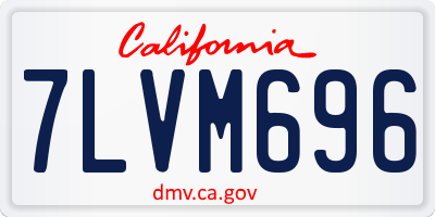 CA license plate 7LVM696