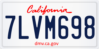 CA license plate 7LVM698