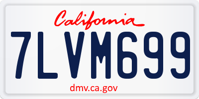 CA license plate 7LVM699