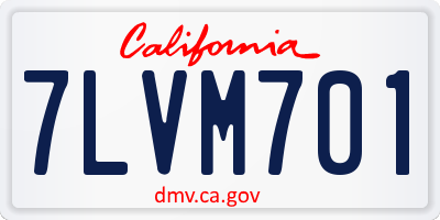 CA license plate 7LVM701