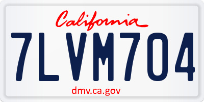 CA license plate 7LVM704