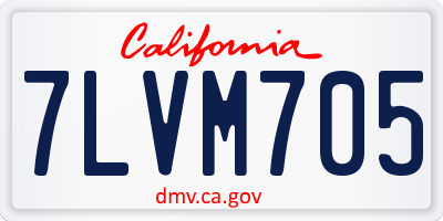 CA license plate 7LVM705