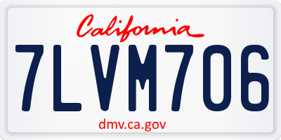 CA license plate 7LVM706
