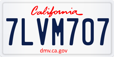 CA license plate 7LVM707
