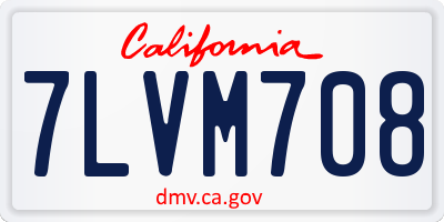 CA license plate 7LVM708