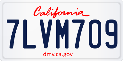 CA license plate 7LVM709