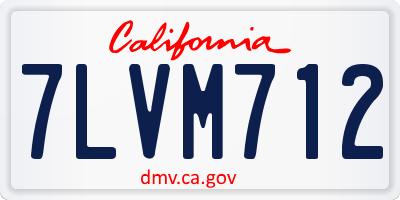 CA license plate 7LVM712