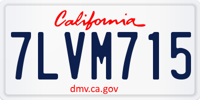 CA license plate 7LVM715