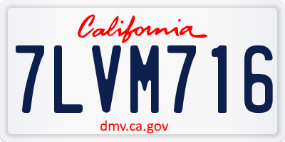 CA license plate 7LVM716