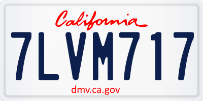 CA license plate 7LVM717