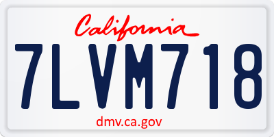 CA license plate 7LVM718