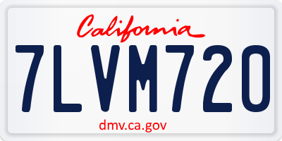 CA license plate 7LVM720