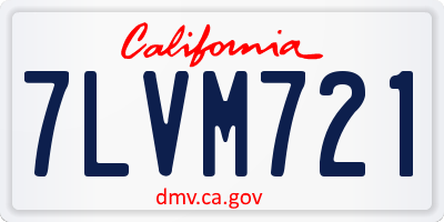 CA license plate 7LVM721