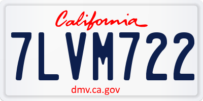 CA license plate 7LVM722