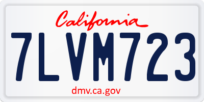 CA license plate 7LVM723