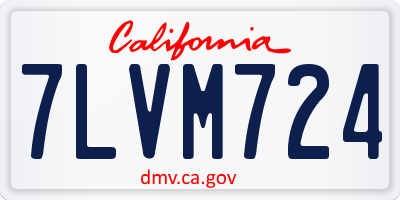 CA license plate 7LVM724
