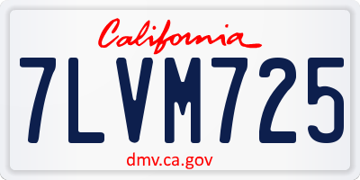 CA license plate 7LVM725