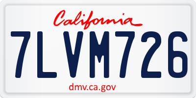 CA license plate 7LVM726