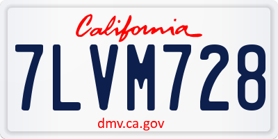CA license plate 7LVM728