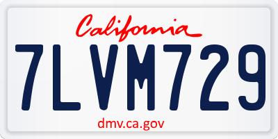 CA license plate 7LVM729