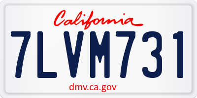CA license plate 7LVM731