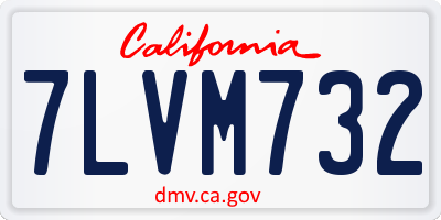 CA license plate 7LVM732