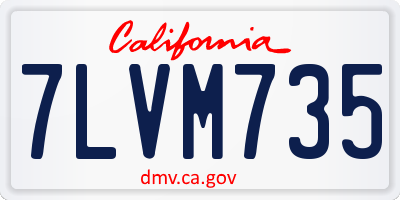 CA license plate 7LVM735