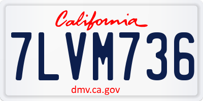 CA license plate 7LVM736