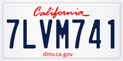 CA license plate 7LVM741