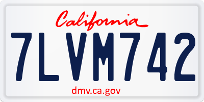 CA license plate 7LVM742