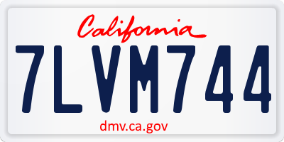 CA license plate 7LVM744