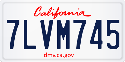 CA license plate 7LVM745