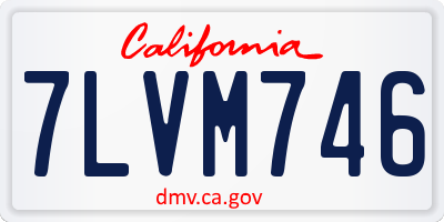 CA license plate 7LVM746