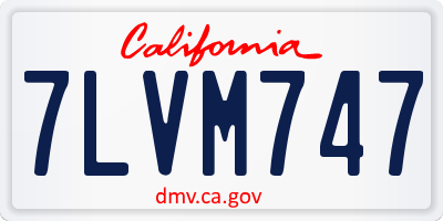 CA license plate 7LVM747