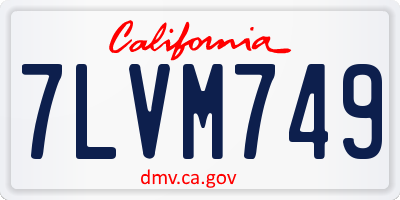 CA license plate 7LVM749