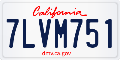 CA license plate 7LVM751