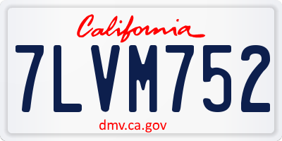 CA license plate 7LVM752