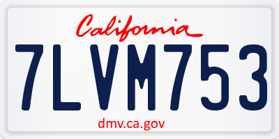 CA license plate 7LVM753