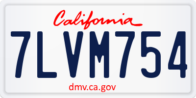 CA license plate 7LVM754