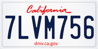 CA license plate 7LVM756