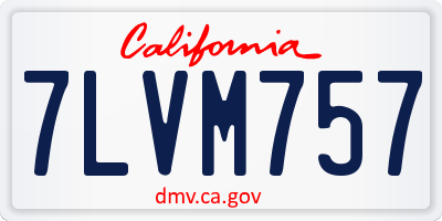 CA license plate 7LVM757
