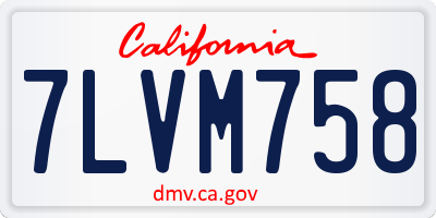 CA license plate 7LVM758