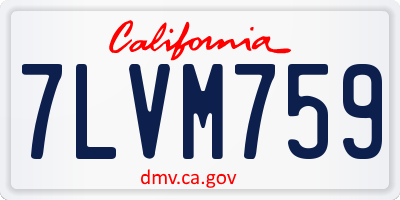 CA license plate 7LVM759