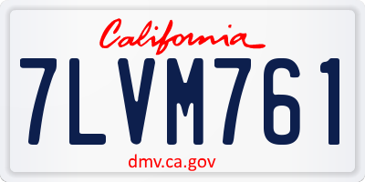 CA license plate 7LVM761
