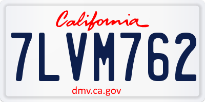 CA license plate 7LVM762