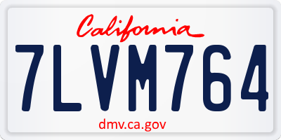 CA license plate 7LVM764