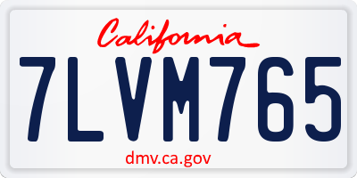 CA license plate 7LVM765