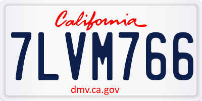 CA license plate 7LVM766