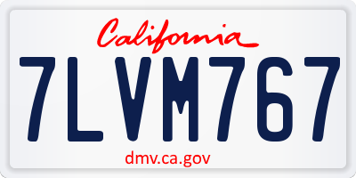 CA license plate 7LVM767